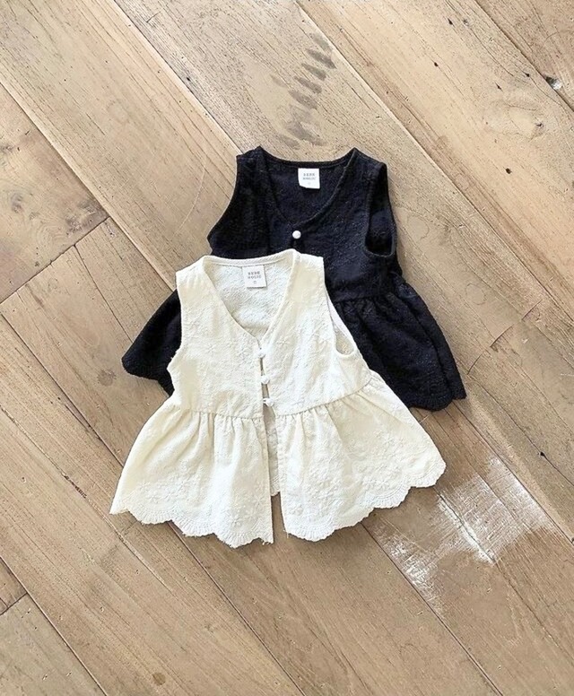 【NEW秋服】レースベストベビーワンピース / BEBEHOLIC / おえかけ服 / お祝い服 / ベビー服