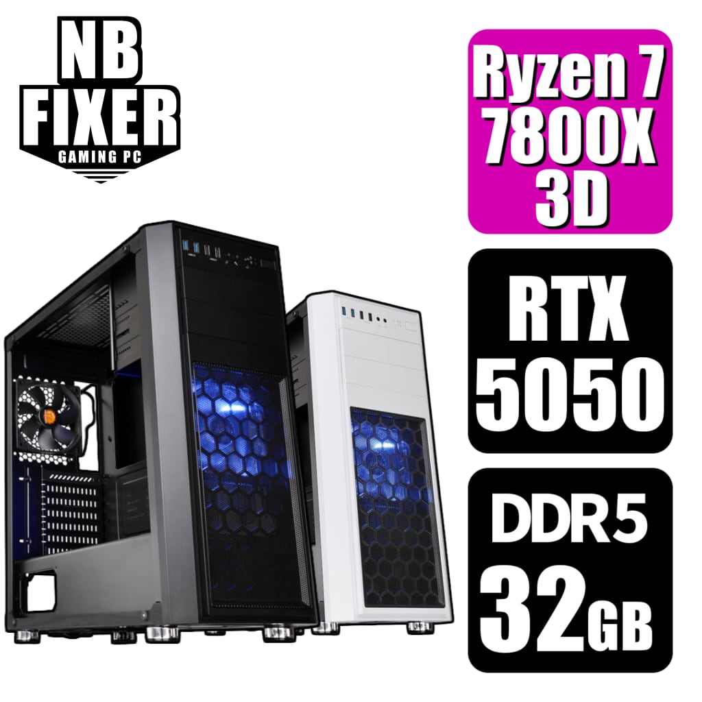 【ゲーミングPC】 Ryzen 7 7800X3D / RTX5050 / メモリDDR5 32GB / SSD 1TB / H26