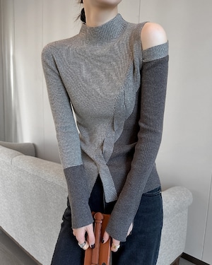 Cut-out twist asymmetric knit TH2965