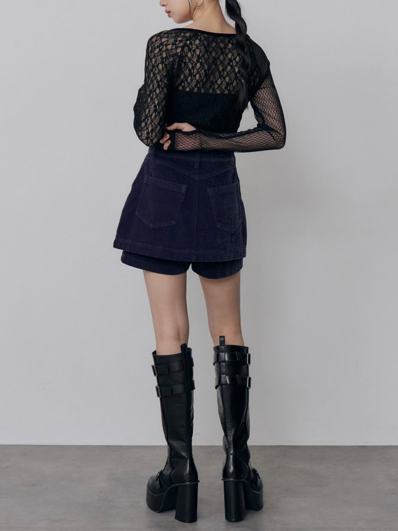 Patchwork Lace Top / BLACK - 6