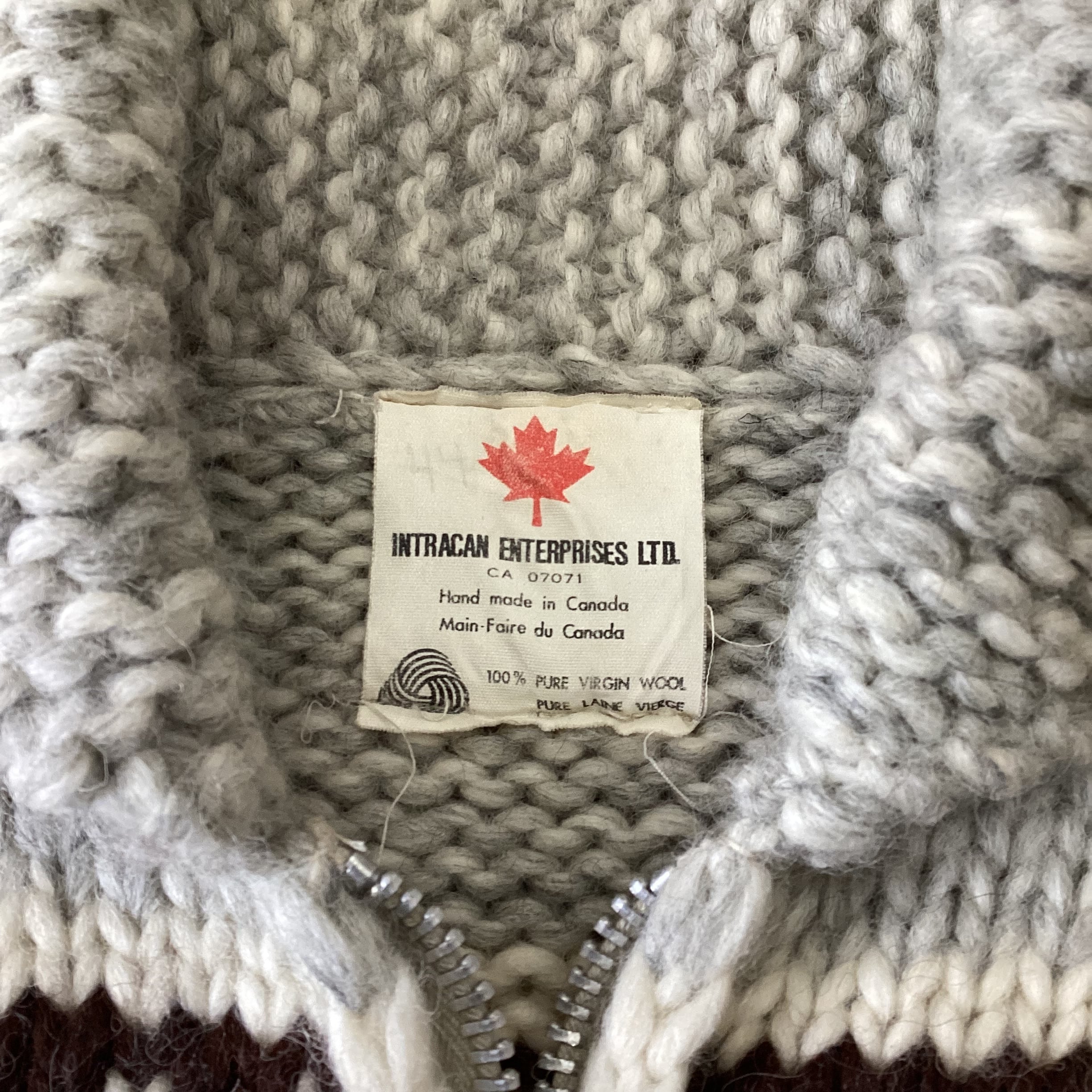 カナダ製 カウチンセーター VIRGIN WOOL MADE IN CANADA