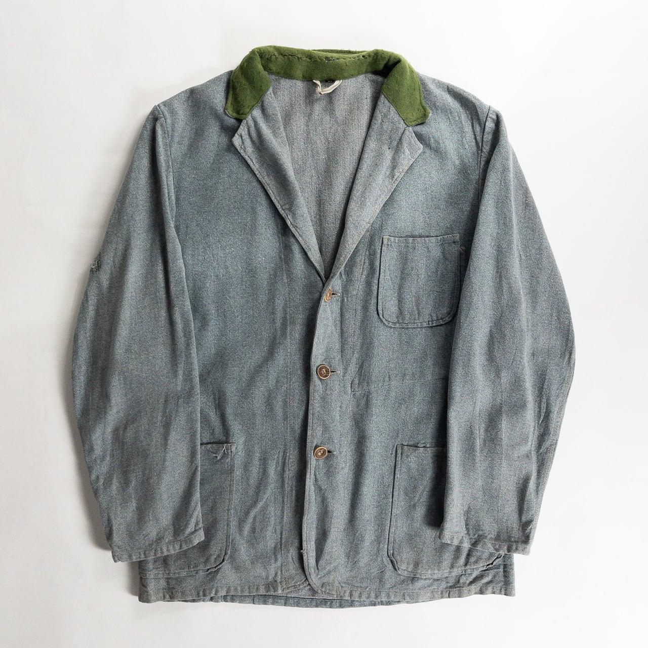 1950-60s "Dutch Vintage" Green Chambray Work Jacket