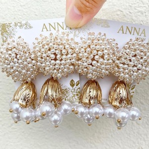 つぶつぶ　パールイヤリング　ブライダルにも！