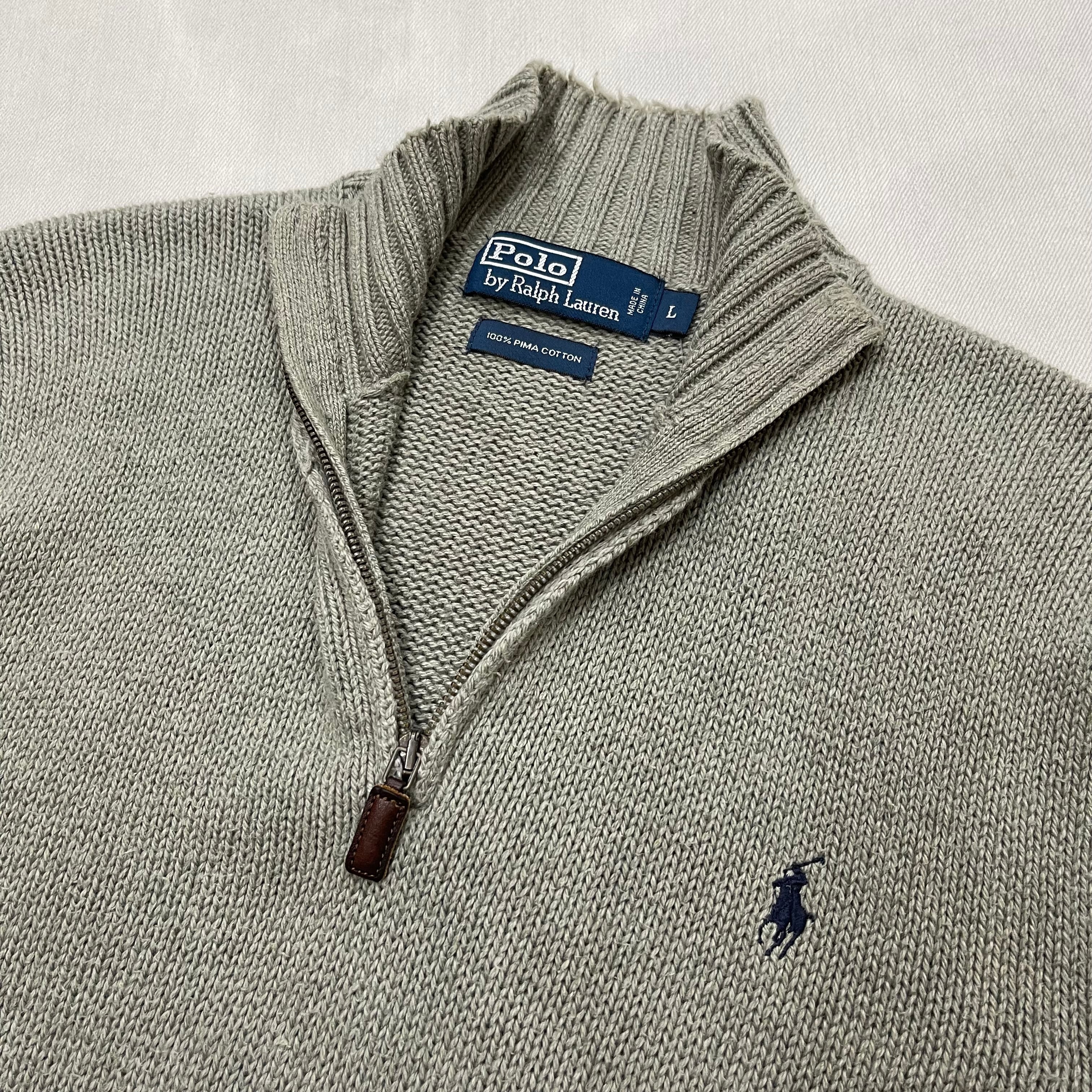 POLO Ralph Lauren / ポロ ラルフローレン ハーフジップ コットン ニット セーター カーキ