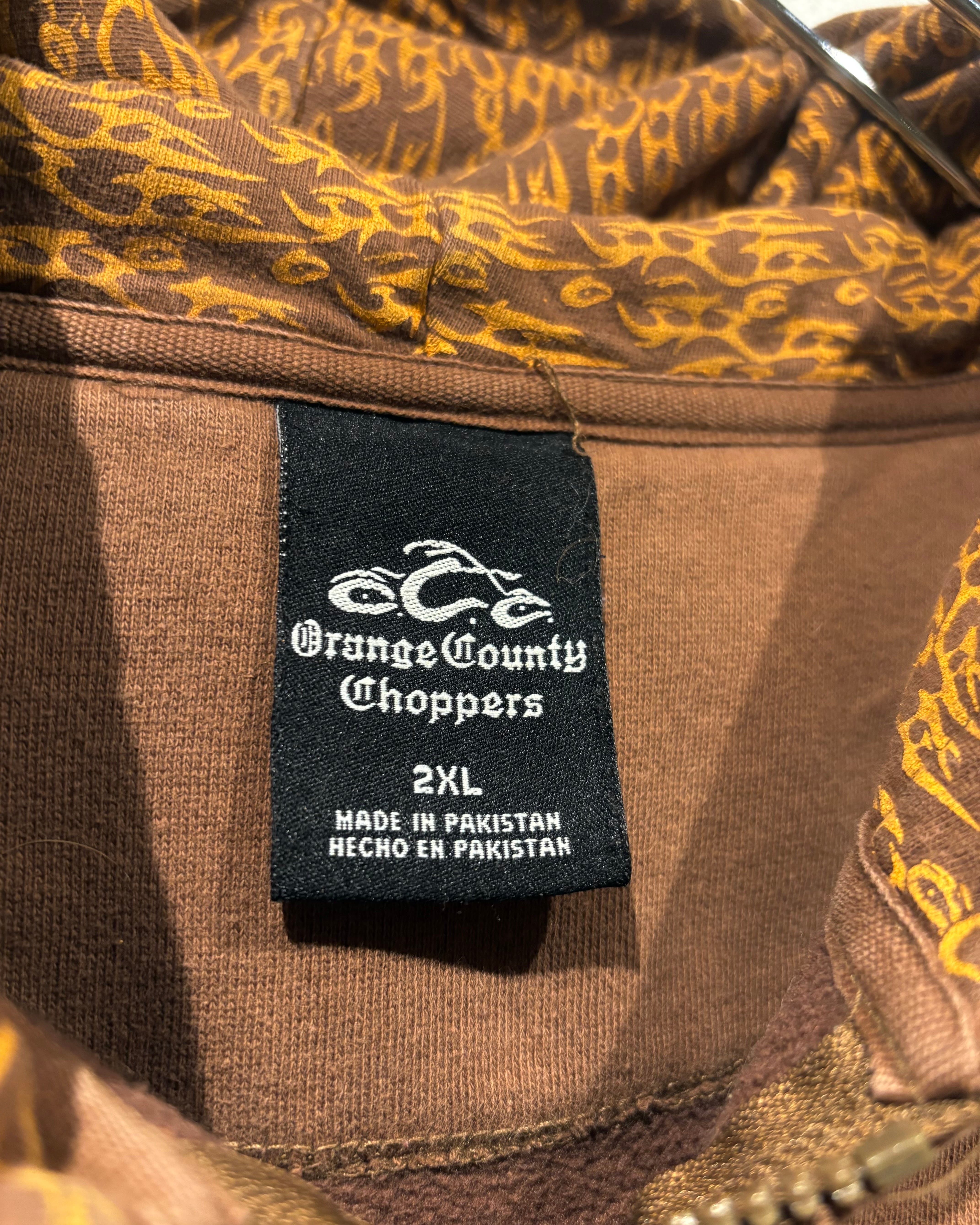 Caka otto】 “Orange County Choppers” Good Fade Zip Up Hoodie