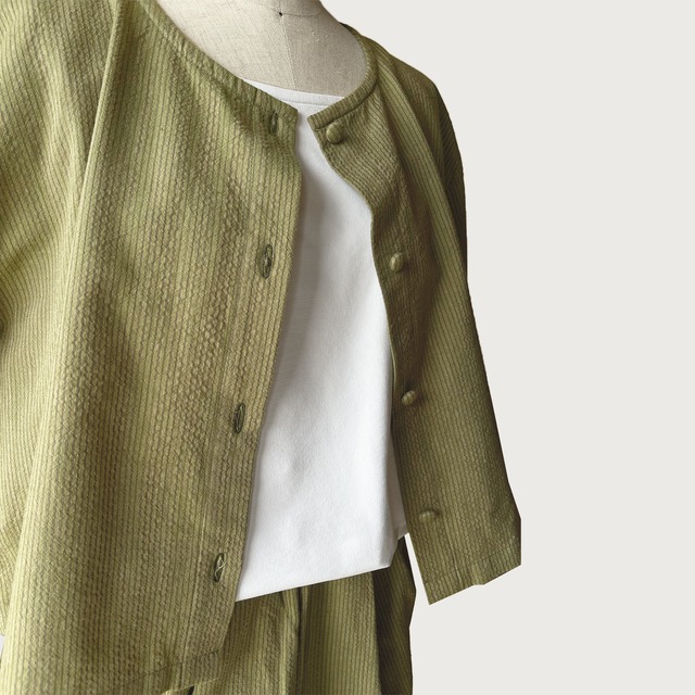 【遠州織物】 大人可愛い シャツとパンツのセットアップ｜赤｜画像15