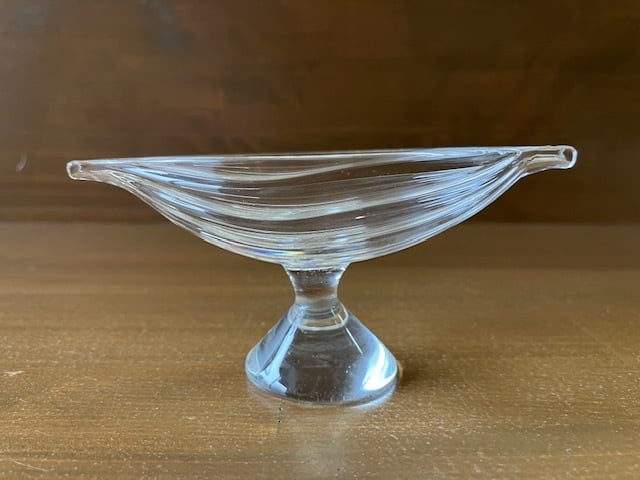 ガラス　香炉　工芸品 凹凸香炉 楕円形 脚付（耐熱ガラス製）心に余白をくれる、癒し空間