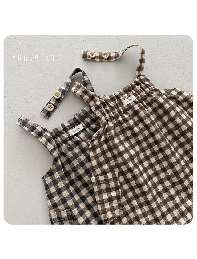 〘予約〙nunubiel / bebe checkerboard romper