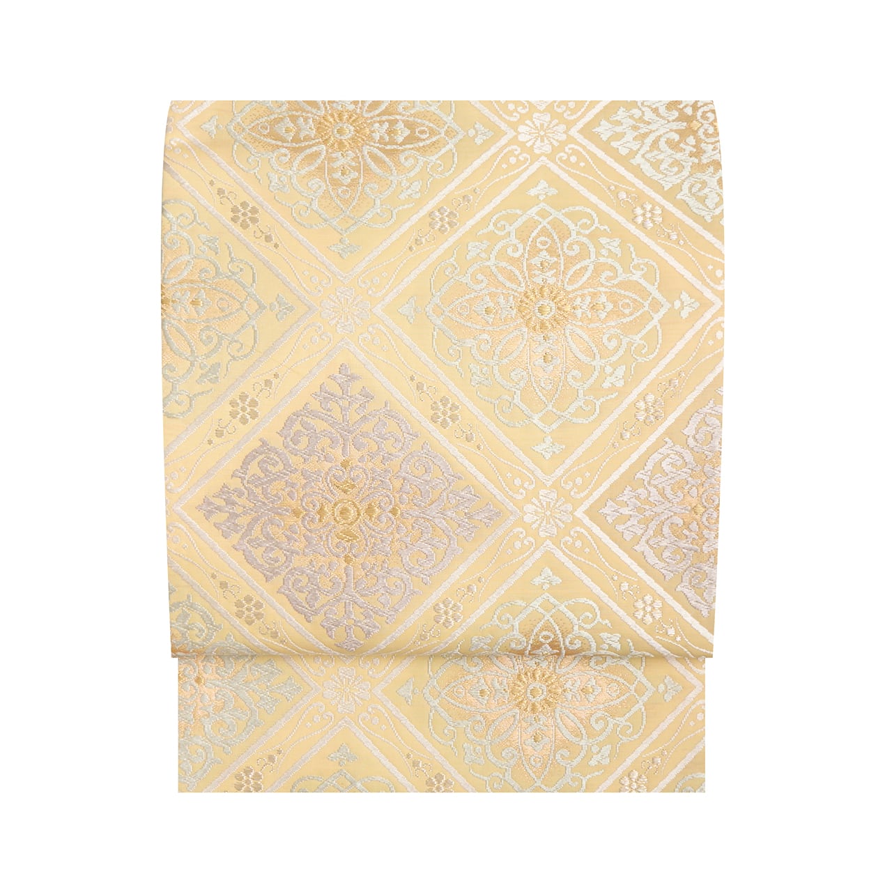 袋帯六通モール幾何学花菱花唐草25M115f 袋帯六通モール幾何学花菱花唐草25M115f 袋帯六通モール幾何学