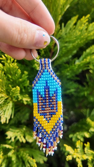 UA.Designerオリジナル手作りビーズ ウクライナ✖️日本　キーホルダー