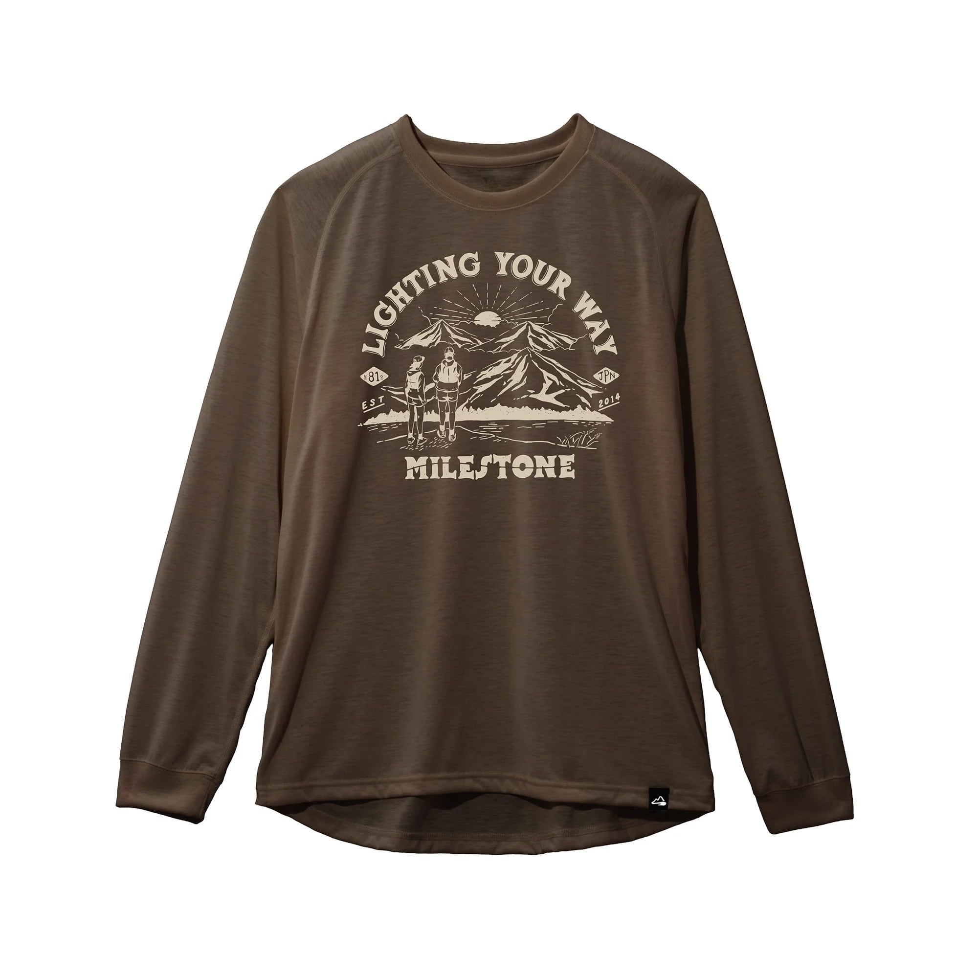 milestone(マイルストーン)milestone Original Long Sleeve T-Shirt Canvas "National Park" -ブラウン メンズレディースロングTシャツ