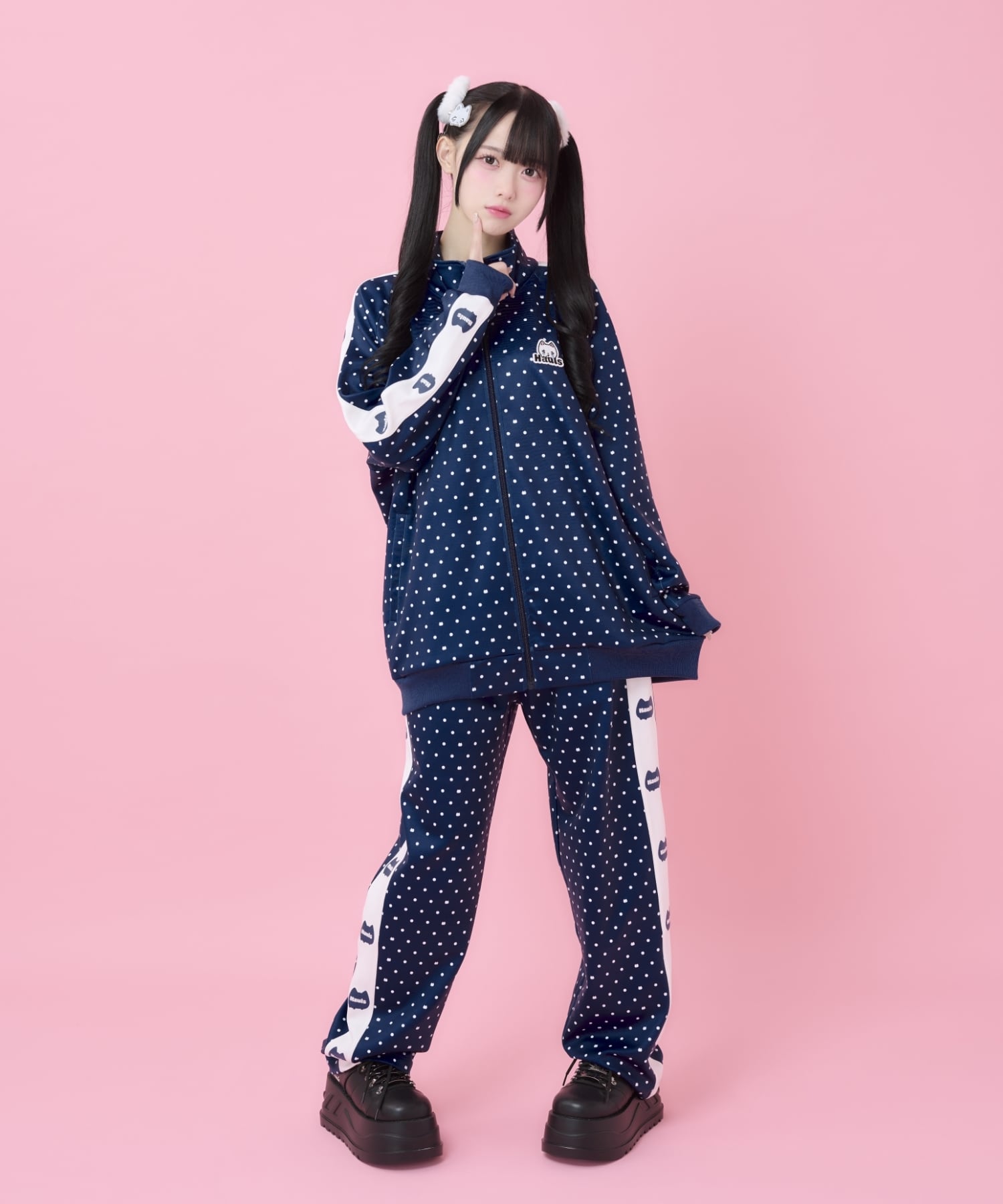 新！柄 ネ申おジャージ参上！(ドットネイビー) | Hauls