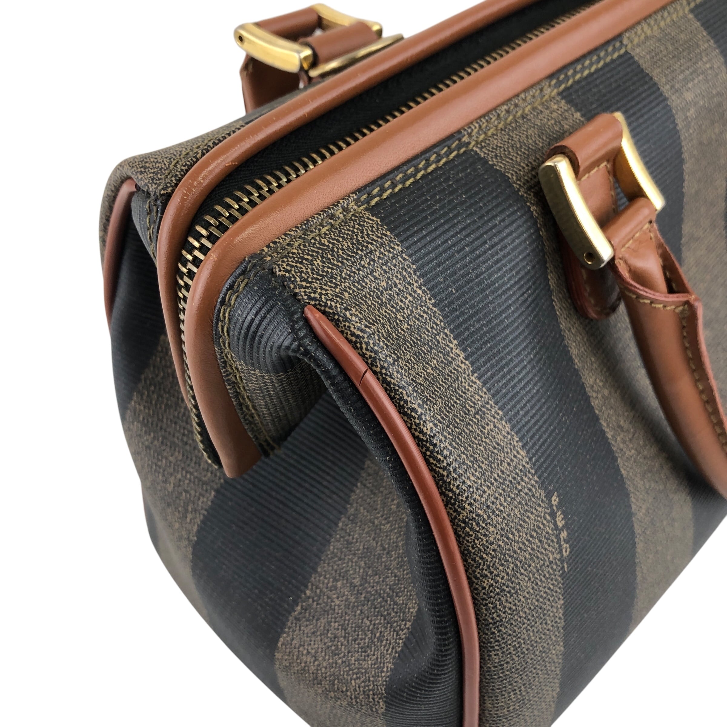 FENDI フェンディ ペカン ショルダーバッグ ブラウン ロゴ PVC レザー FENDI フェンディ ペカン ショルダーバッグ ブラウン ロゴ PVC レザー