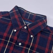 Gymphlex ジムフレックス チェック BD 長袖 ネルシャツ L/レッド×ネイビー メンズ