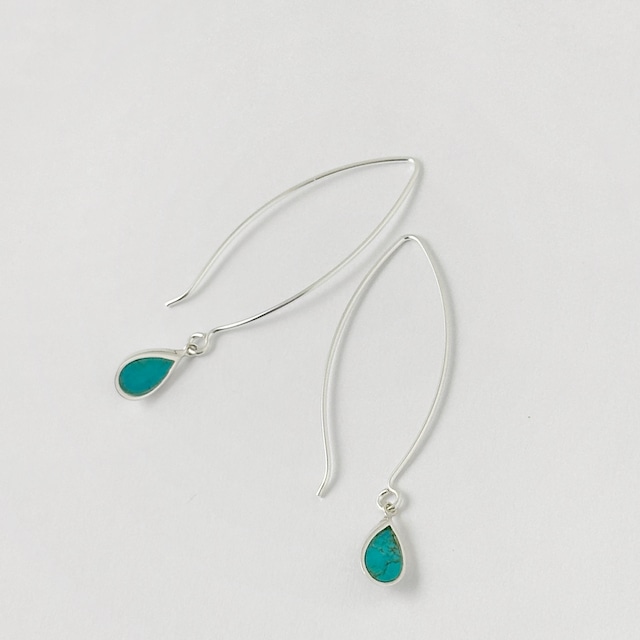 ターコイズ ロング フック ピアス