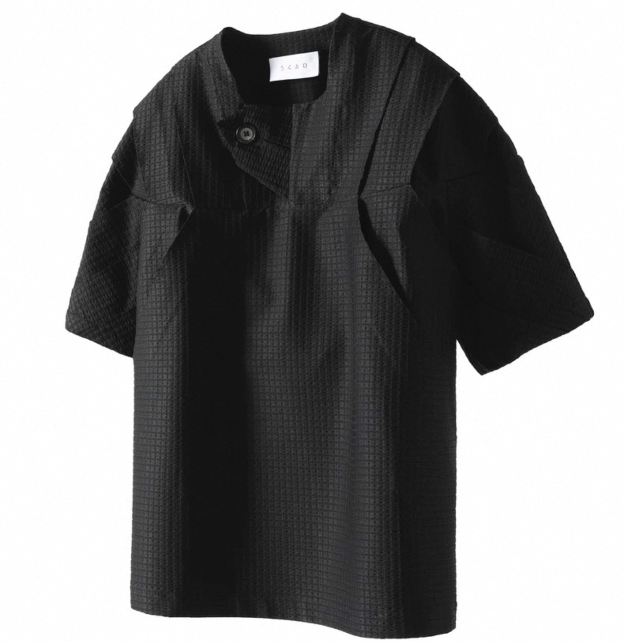 54A0 Textured Square Neck T-shirt