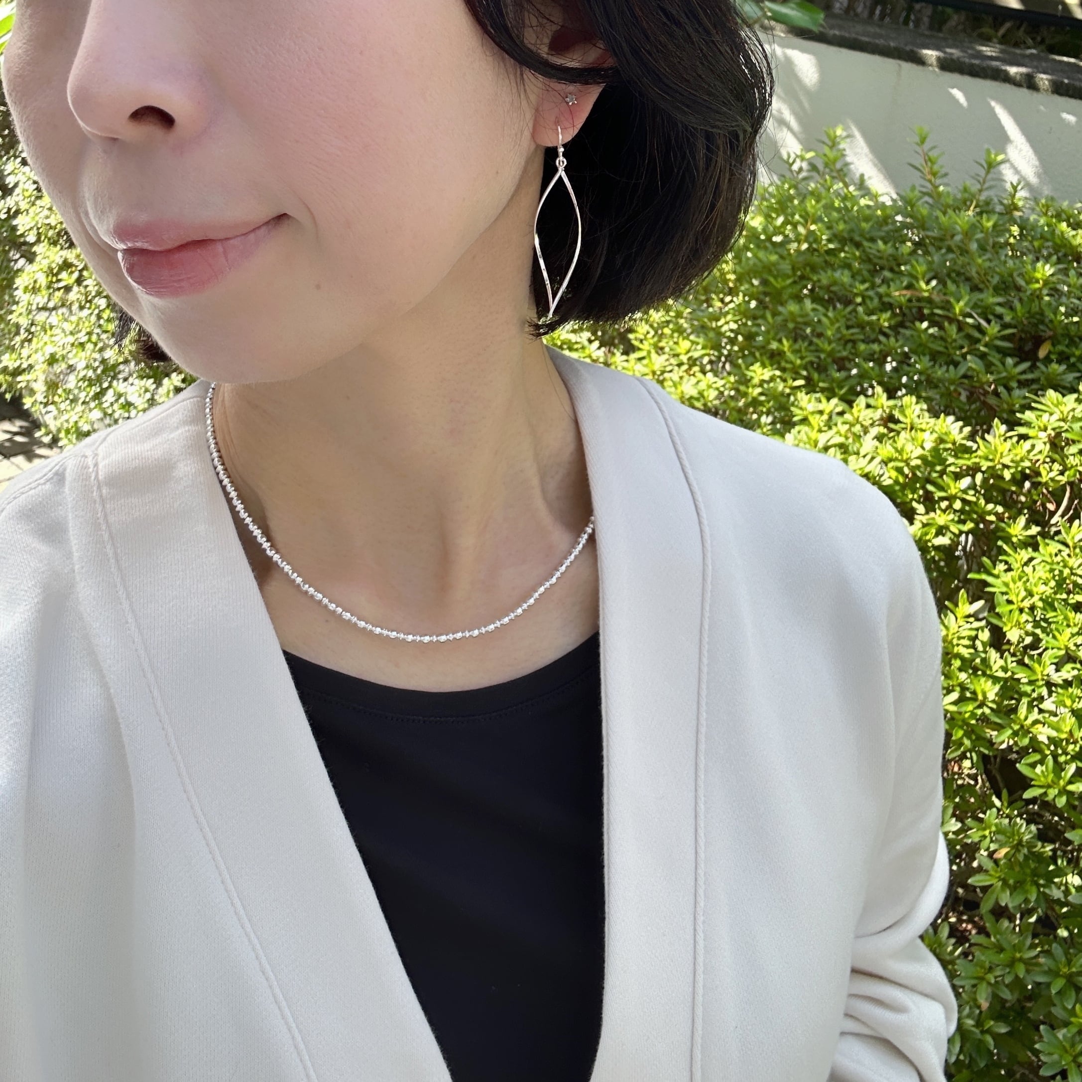 ラスト1】ナバホパール ネックレス 丸玉 x そろばん玉 3mm 40cm ラスト1】ナバホパール ネックレス 丸玉 x そろばん玉 3mm 40cm