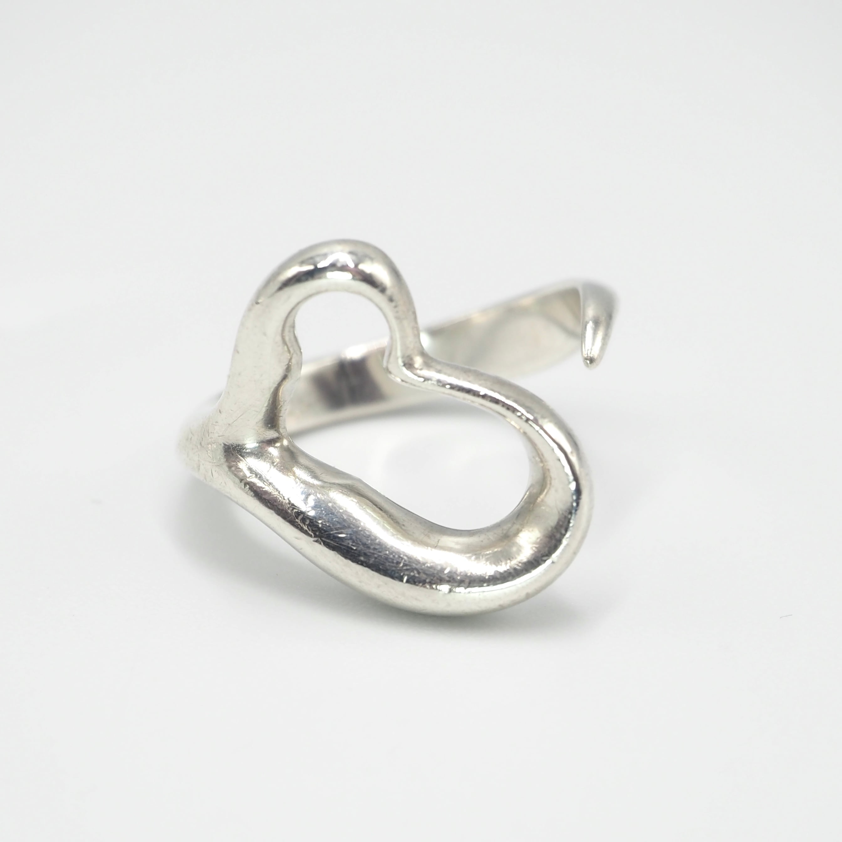 【現行品】Tiffany&Co. 約13号 エルサペレッティ オープンハート リング シルバー925 ティファニー