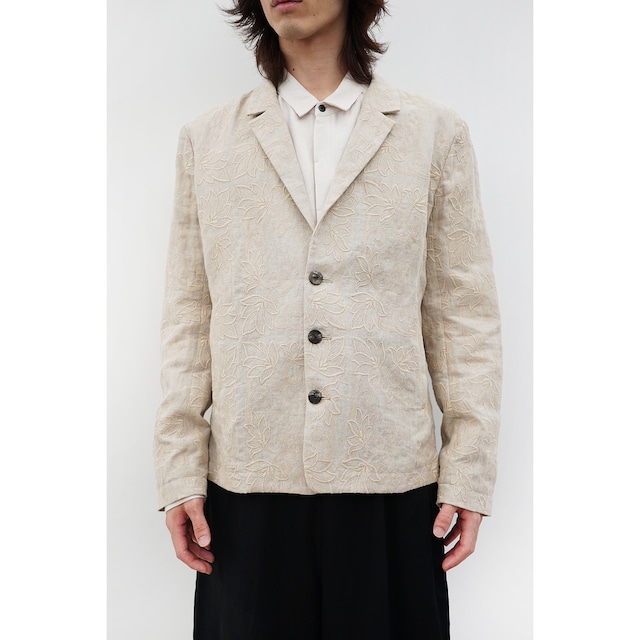[kujaku] (クジャク) 2024SS J-676 / embroidery jacket (ecru)
