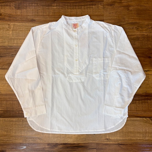 インプレストア【IMPRESTORE】Fisherman Shirt(5.5ozPOPLIN)Pinst米ripe / Riceman★(★White)