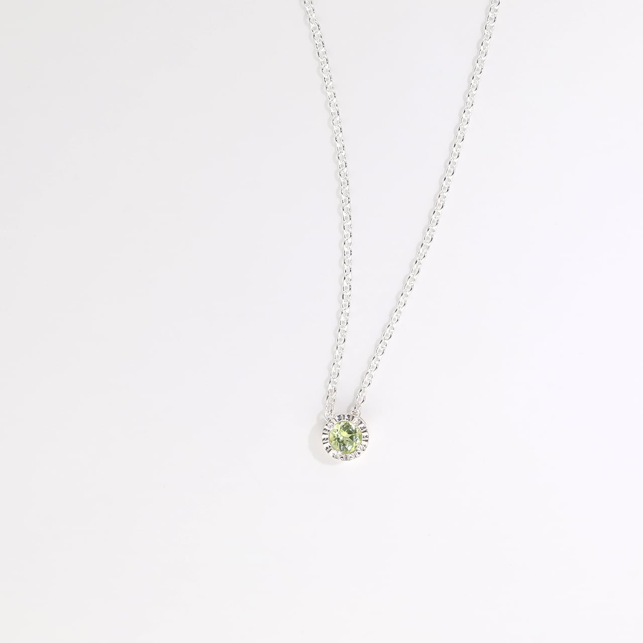 バースストーンネックレス|シルバー925|誕生石/ペリドット/8月|MG-004