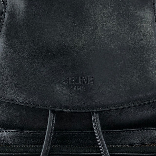 CELINE セリーヌ バックパック ブラック ロゴ スターボール レザー vintage ヴィンテージ オールド 66agh7