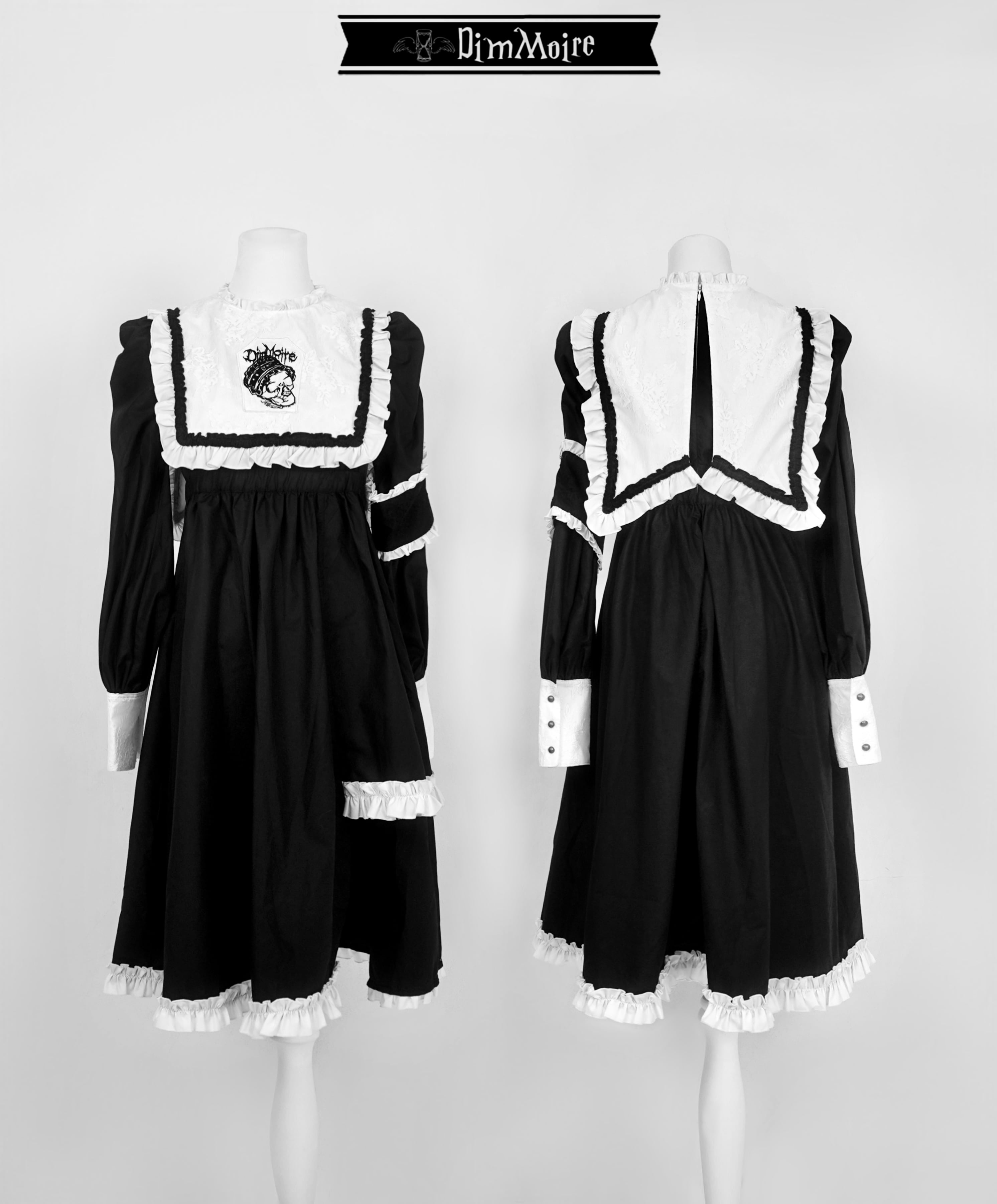 Gothicアシメワンピース【Black&White】 | DimMoire