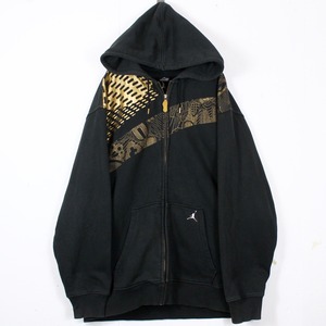 【Caka act2】"JORDAN" Shoe Sole Print Design Loose Zip Up Hoodie