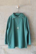 Half-zip floral embroidered top