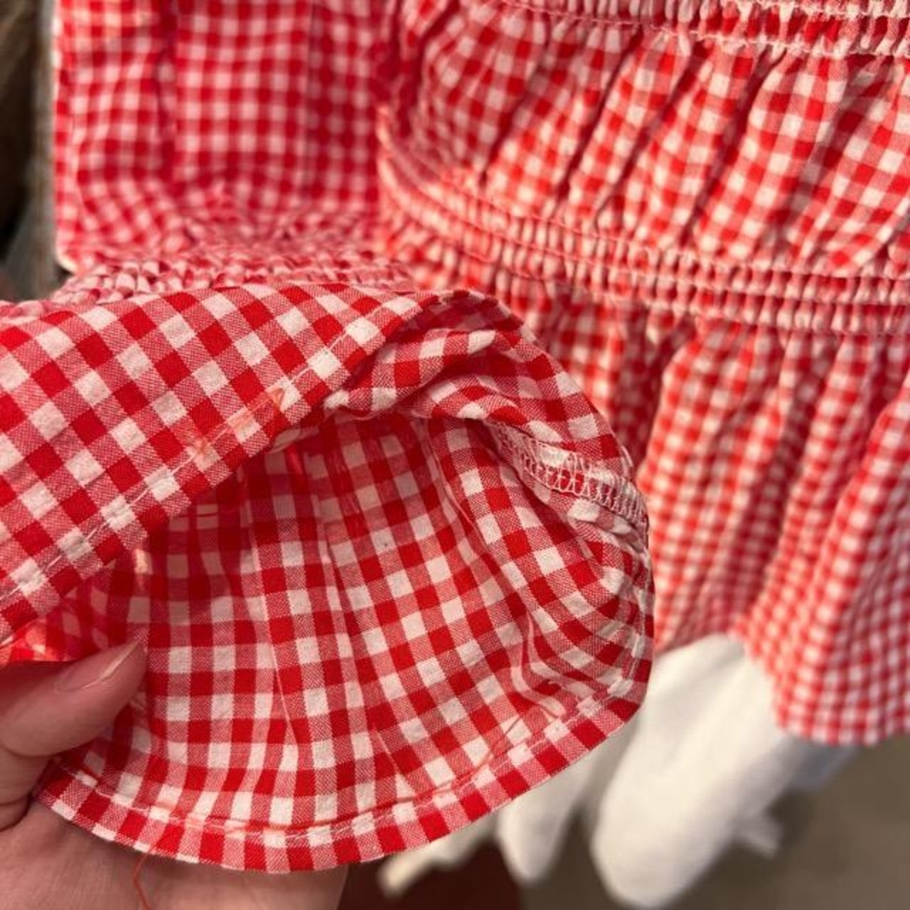 Topanga Lady's　チュニックデザイントップス　ギンガムチェック　ファッション　レディース　トップス　チェック　フリル