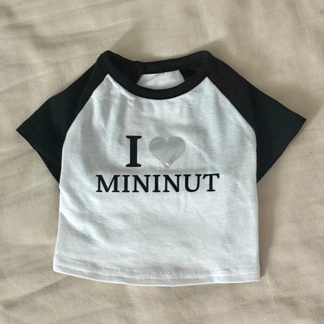 【即納】Alup Mininut Color Nagrang Short Sleeve Cropped T-shirt〈black〉/ mininut　韓国犬服