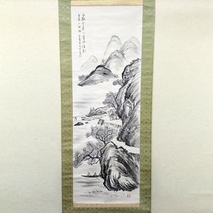 掛軸・山水画・水墨画・No.230426-17・梱包サイズ80