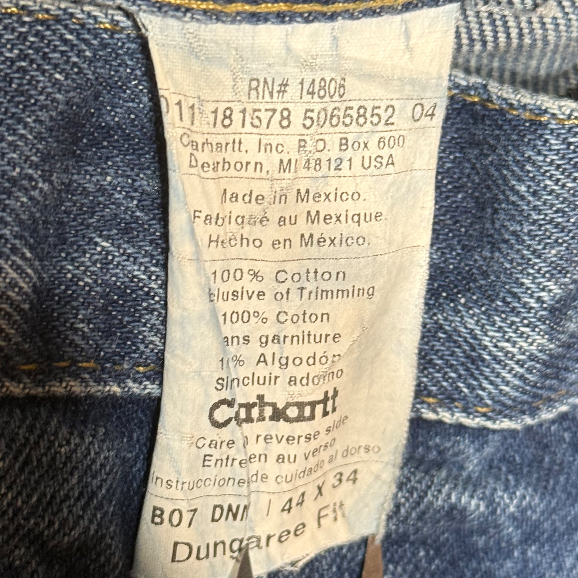 2000's メキシコ carhartt カーハート ダブルニー デニムペインター
