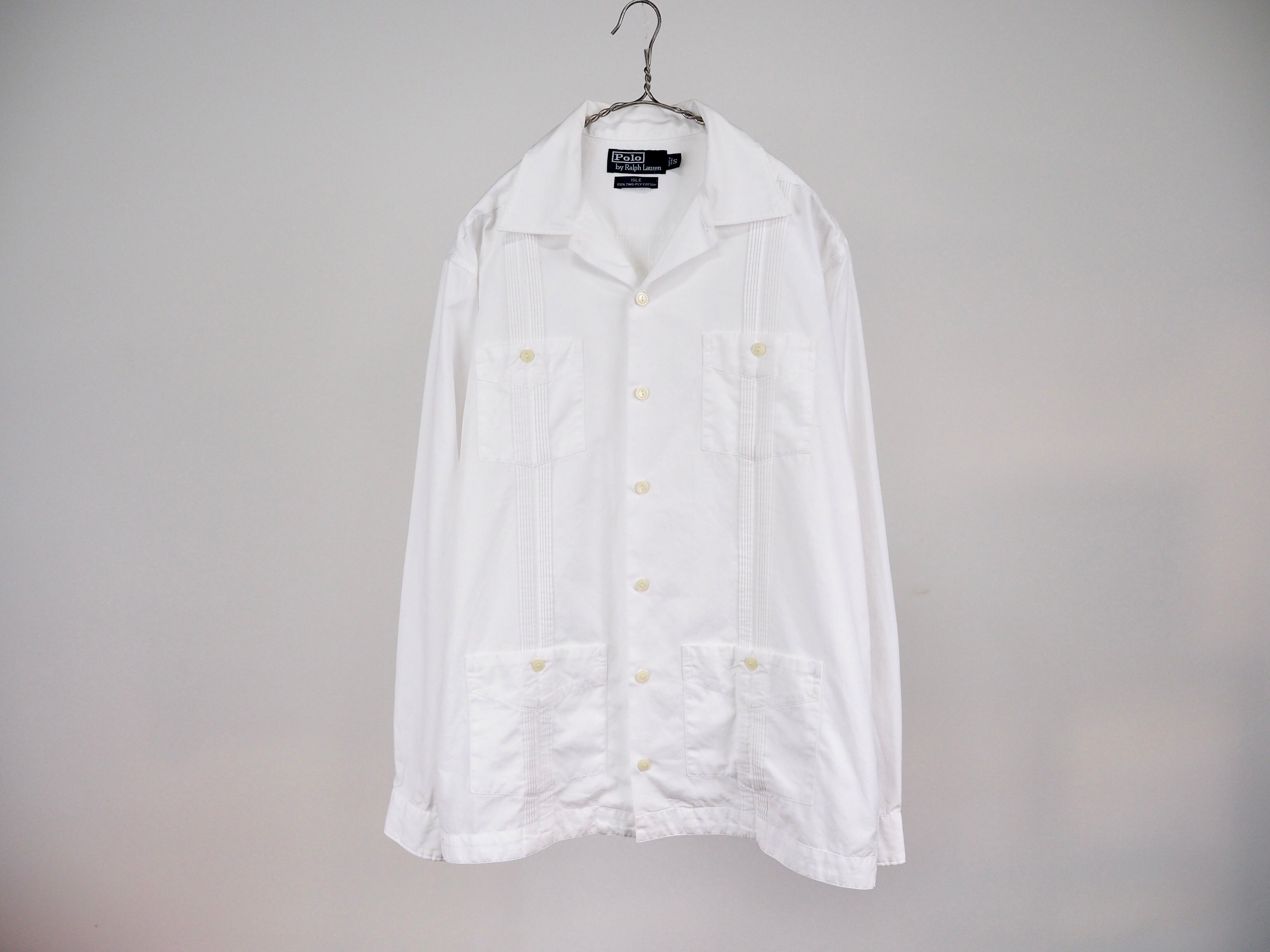 Polo by Ralph Lauren ISLE long sleeve Guayabera shirt S /white