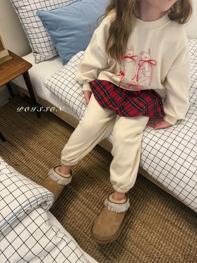 [送料無料][即納S/M]≪POISSON≫rabbit ribbon set-up cream