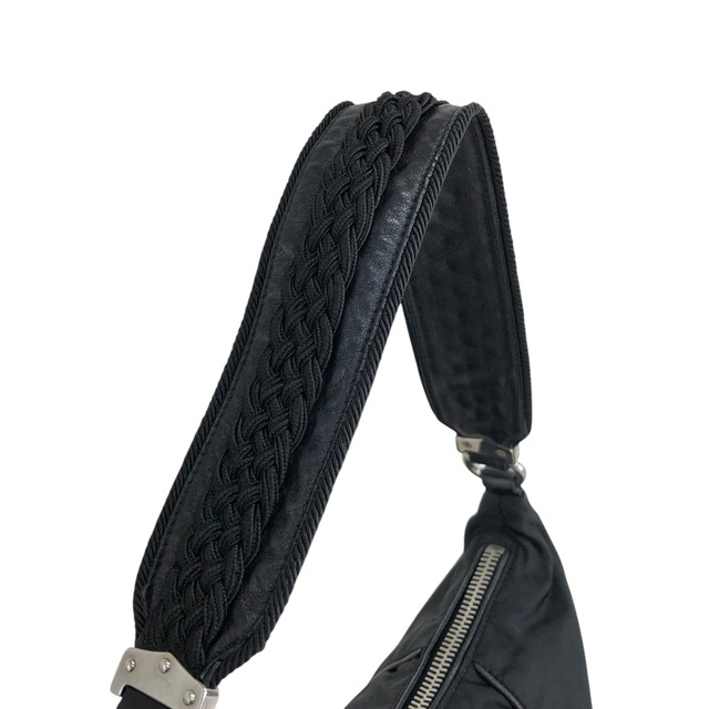 PRADA プラダ ショルダーバッグ ブラック トライアングルロゴ ナイロン ホーボーバッグ vintage ヴィンテージ オールド hub83u