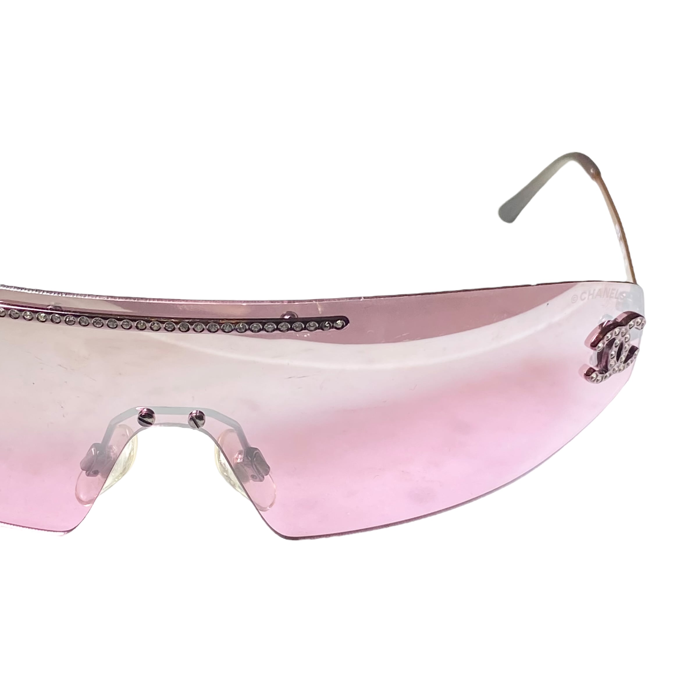 CHANEL Shield type rimless sunglasses | NOIR ONLINE