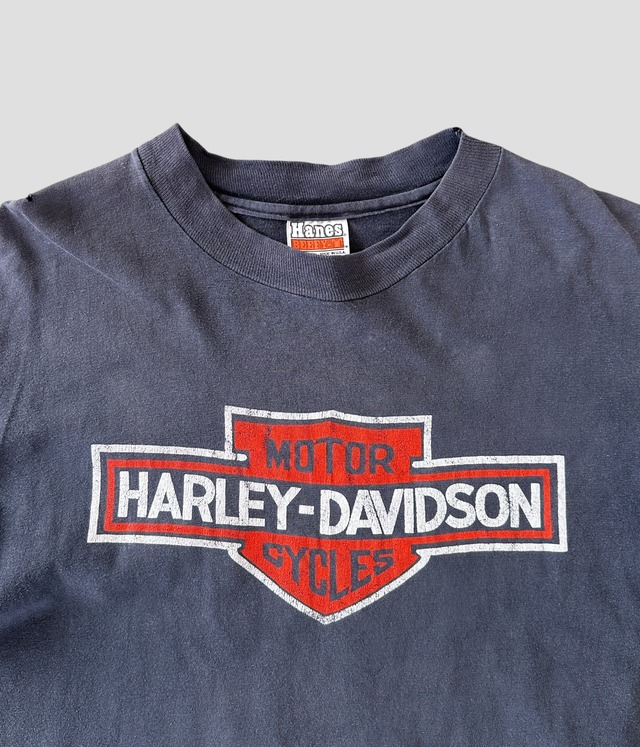 -Harley Davidson- Vintage 80s L Print T-shirt madein USA