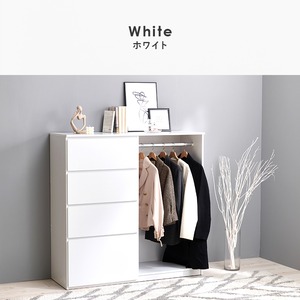 【組立式】ハンガーラック コートラック 引き出し4段 サイドフック付き インテリア 3色展開 幅121cm