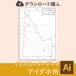 アイダホ州の白地図データ（Aiデータ）