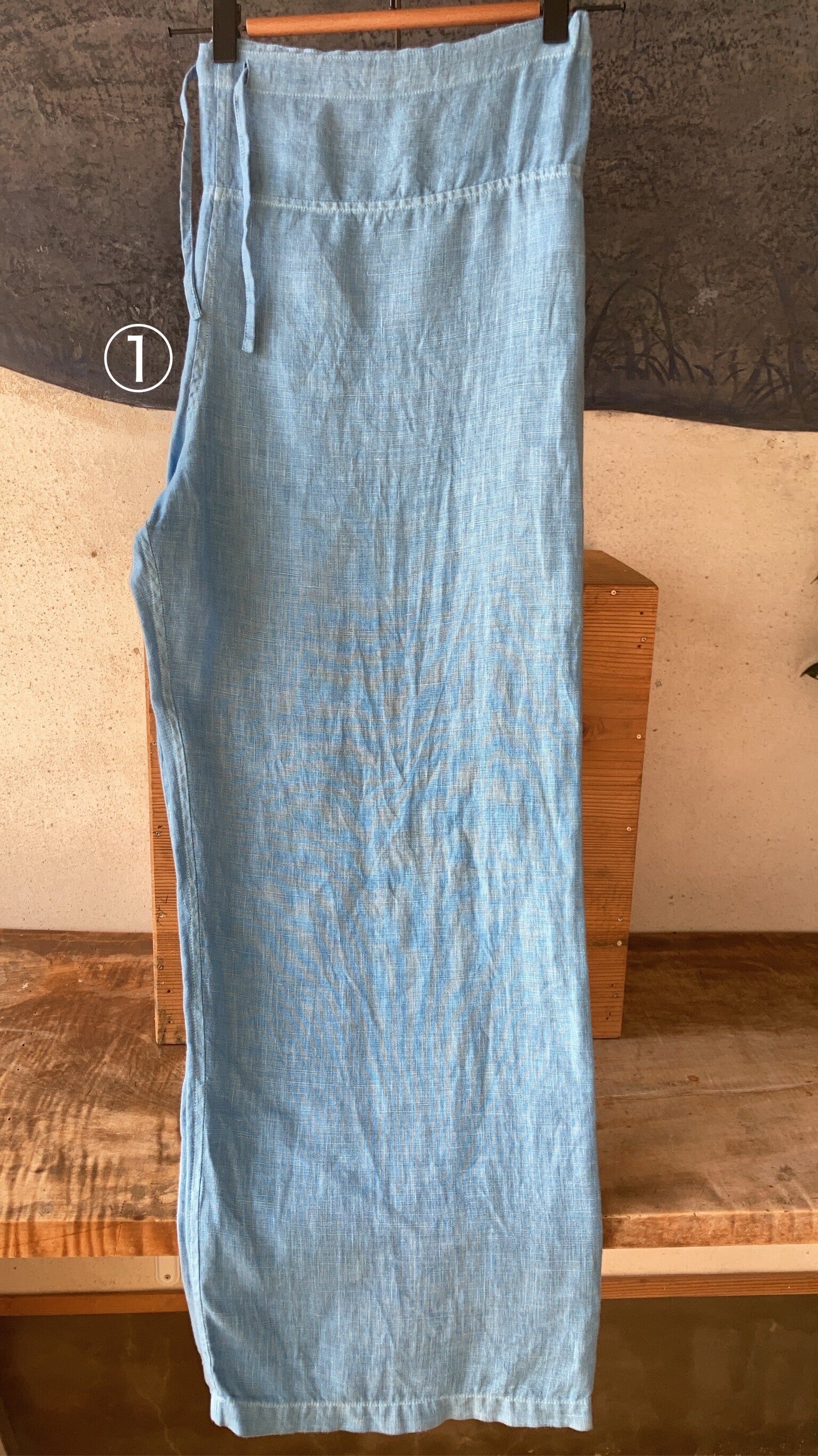 藍染 リネンパンツ（レディース・メンズ） | 藍染工房ちずぶるー