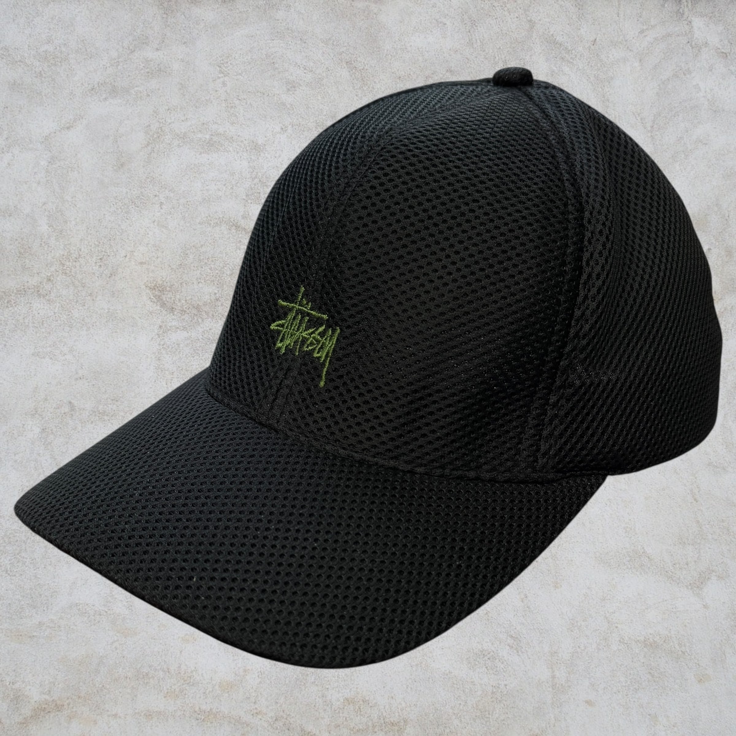 90s OLD STUSSY/S logo Mesh Cap/紺タグ/S-M/メッシュキャップ/Sロゴ