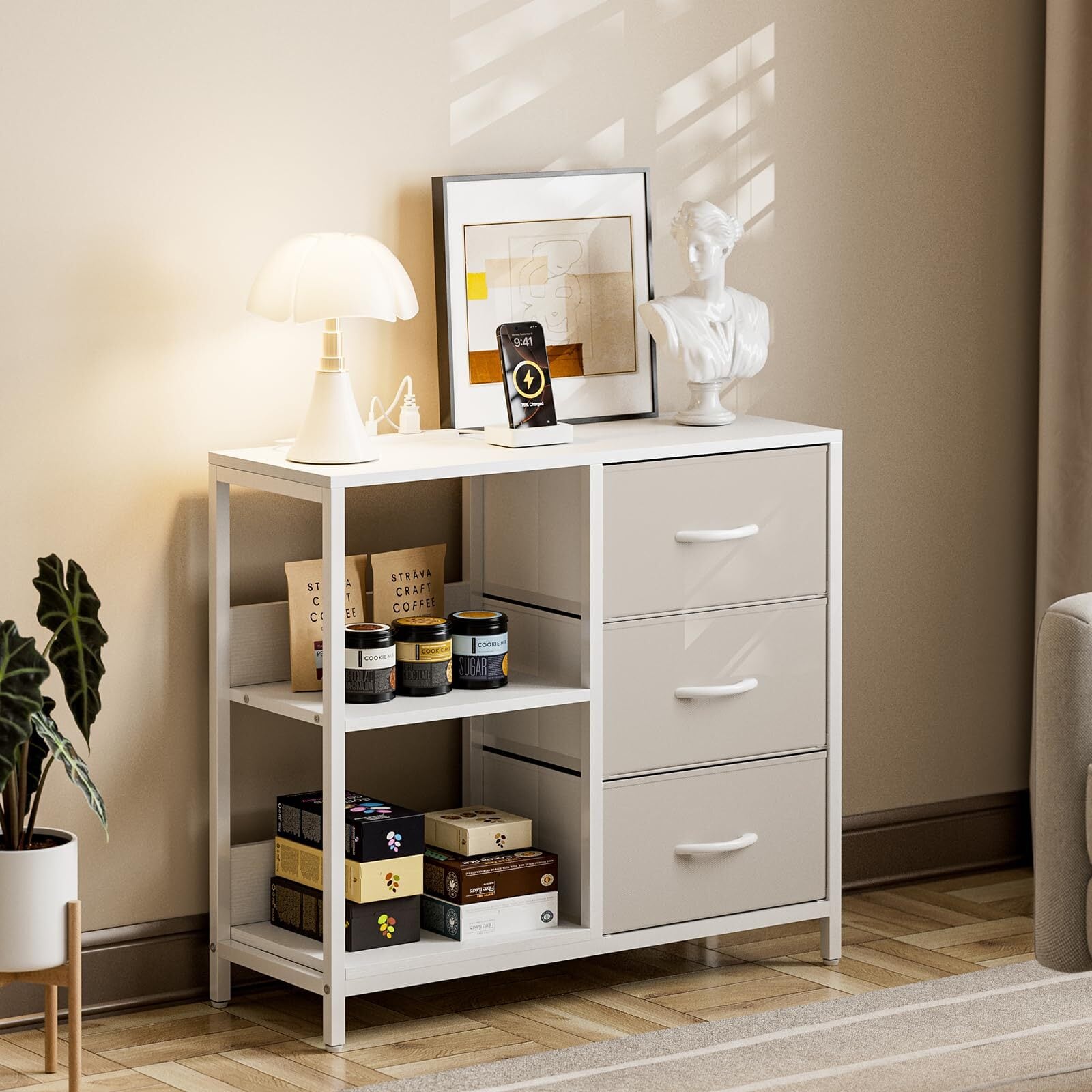 REA タンス 収納チェスト大容量 3段8杯布製 【色:ダークグレー】 REA タンス 収納チェスト大容量 3段8杯布製 【色:ダークグレー