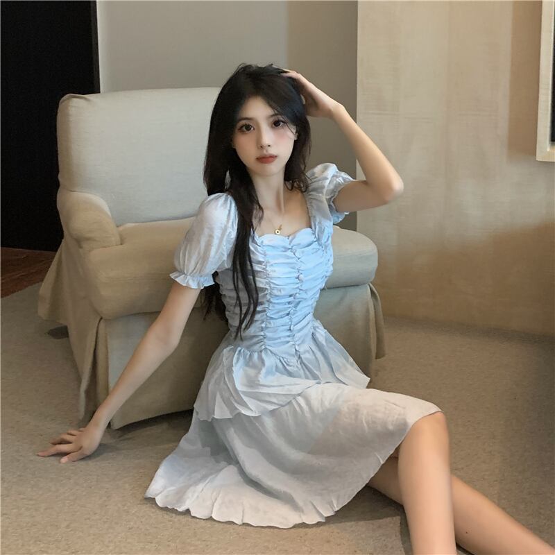 ウェストダブルスカート スリーブサマードレス 夏物 ドラファッションホール4718924650