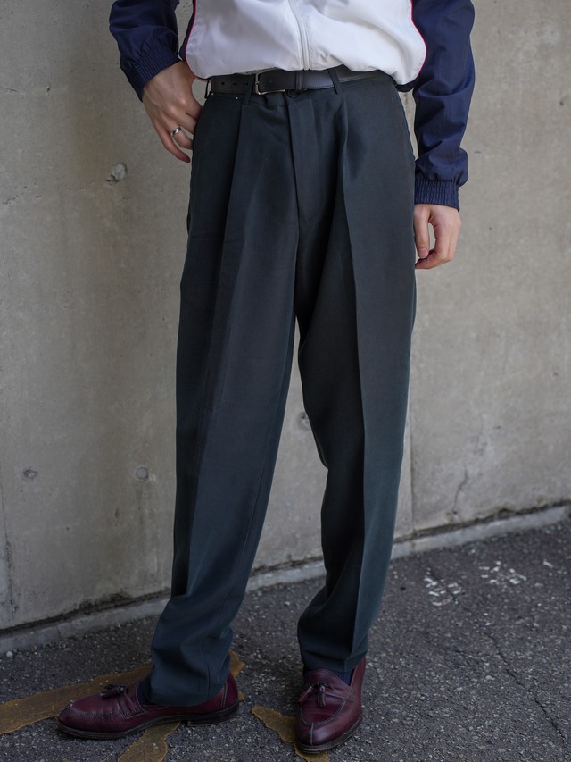 unisex vintage design navy tapered slacks