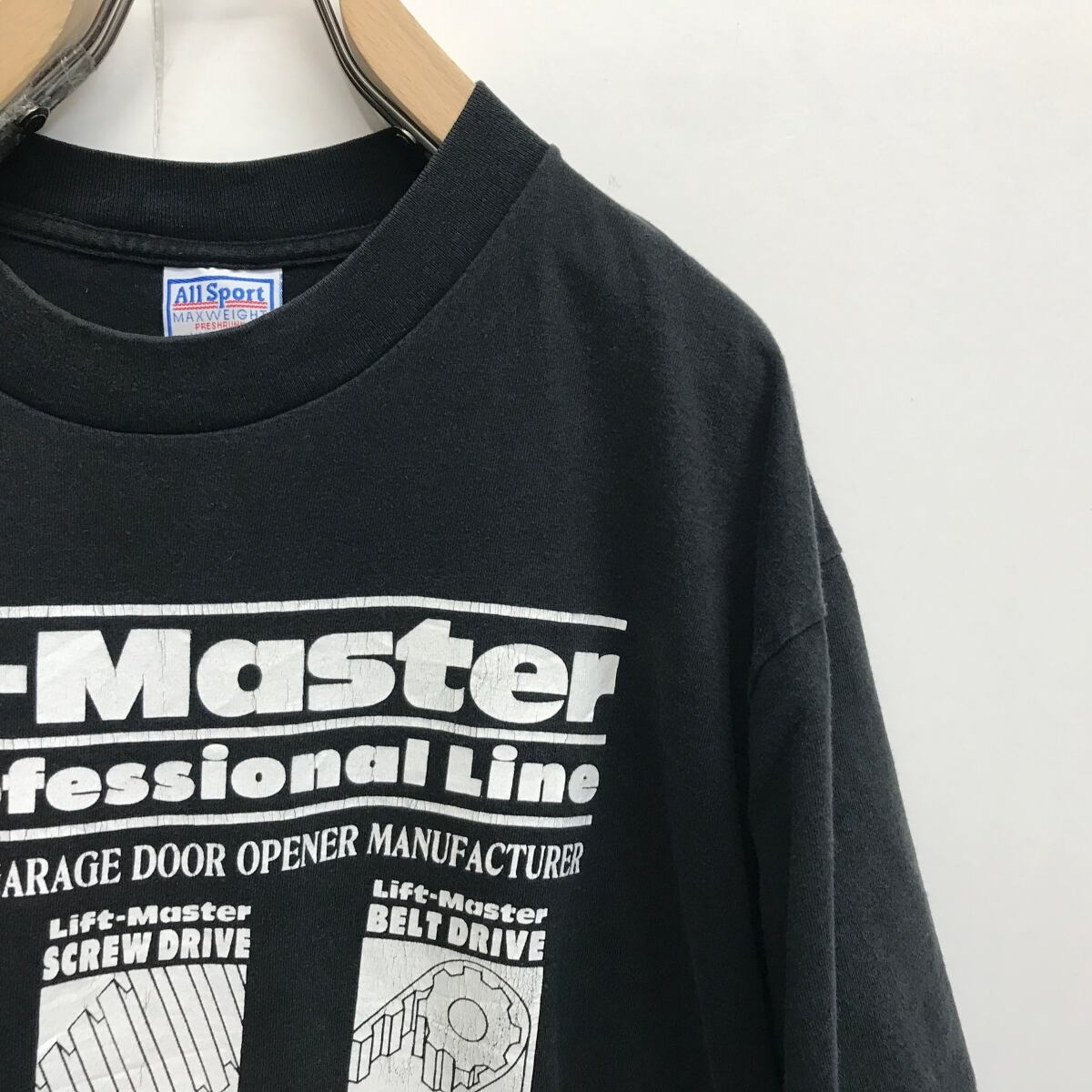 オールスポーツ 90年代 USA製 LIFT MASTER 企業プリントＴシャツ ブラック 半袖 XXL