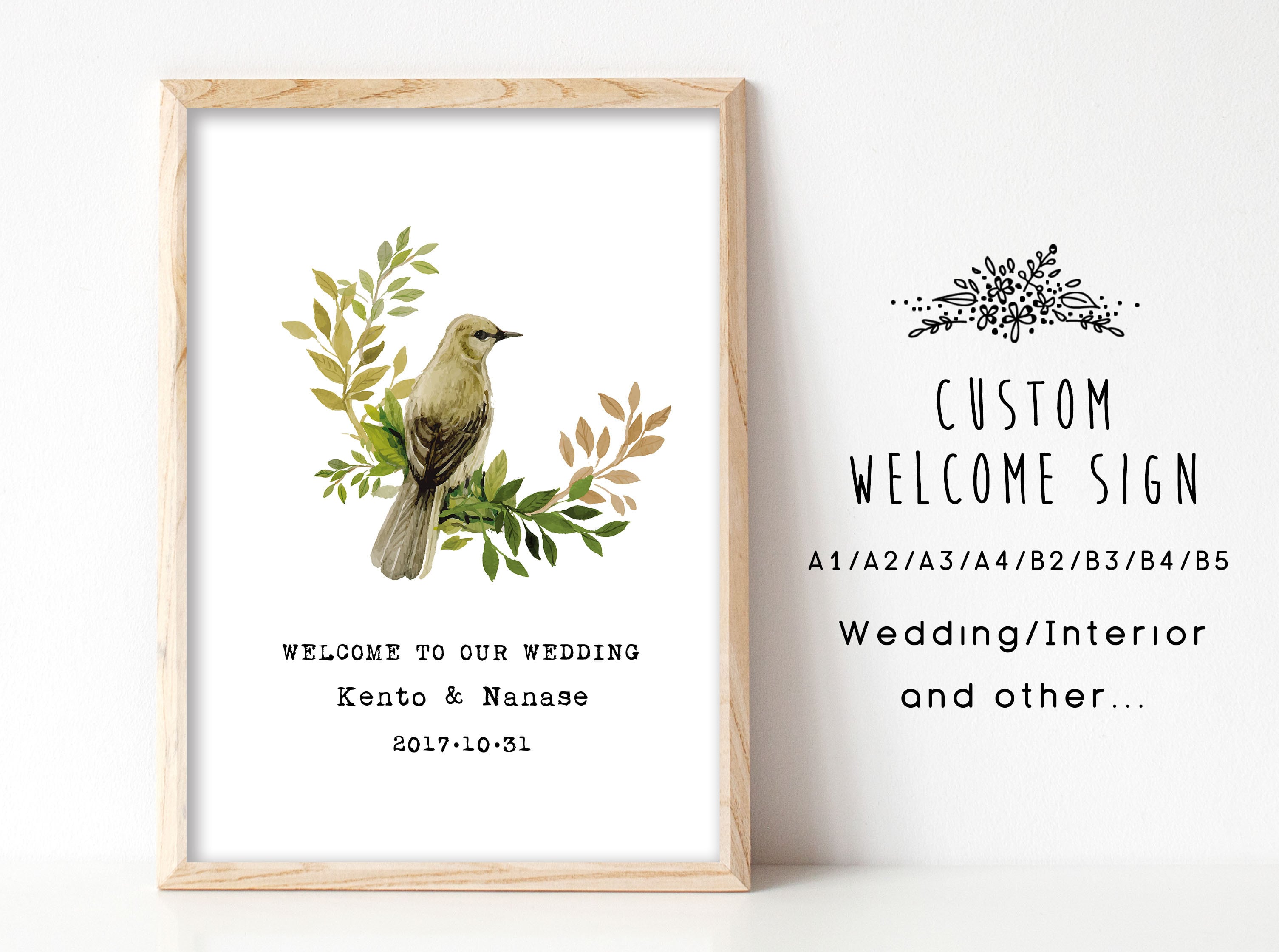 【アンティークバード】シンプルウェルカムボードシリーズ