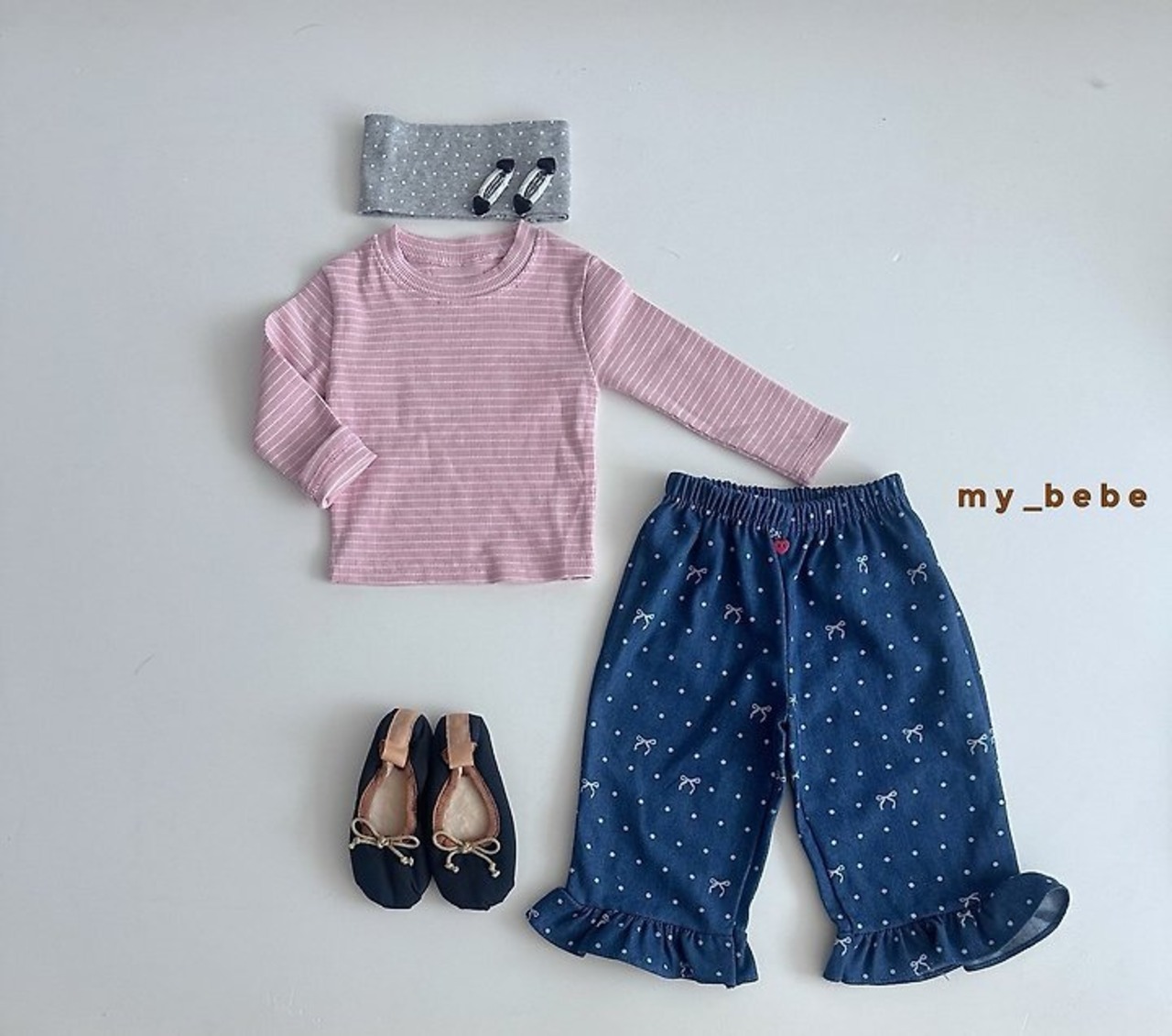 韓国子供服 / Mybebe / デニムフリルパンツ *XS~XL*