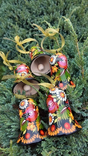 クリスマスデコレーション　ベル3点セット（ティモシェンコ作）