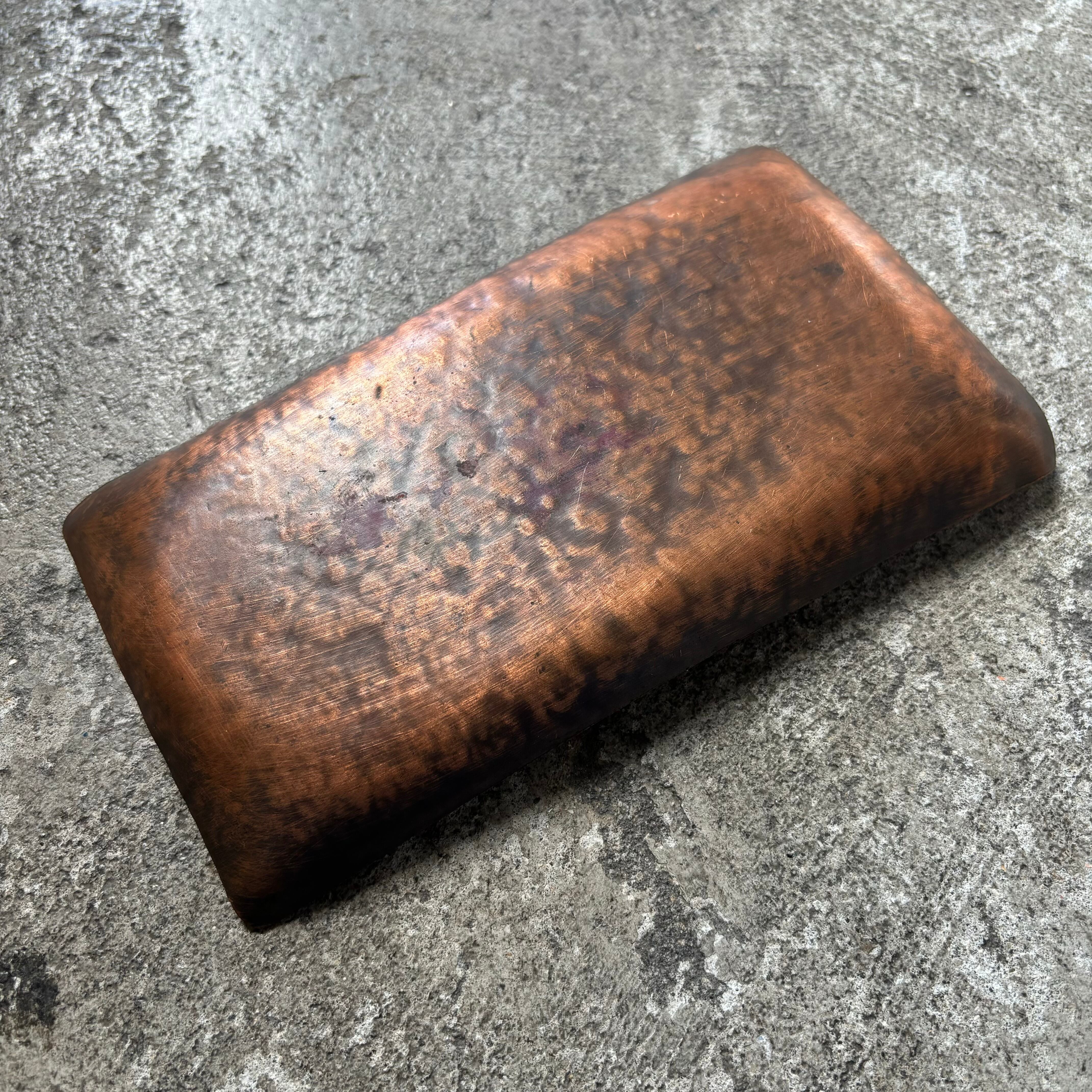 銅板 打ち出し ハンドメイド コイントレイ お香立て 銅 アンティーク